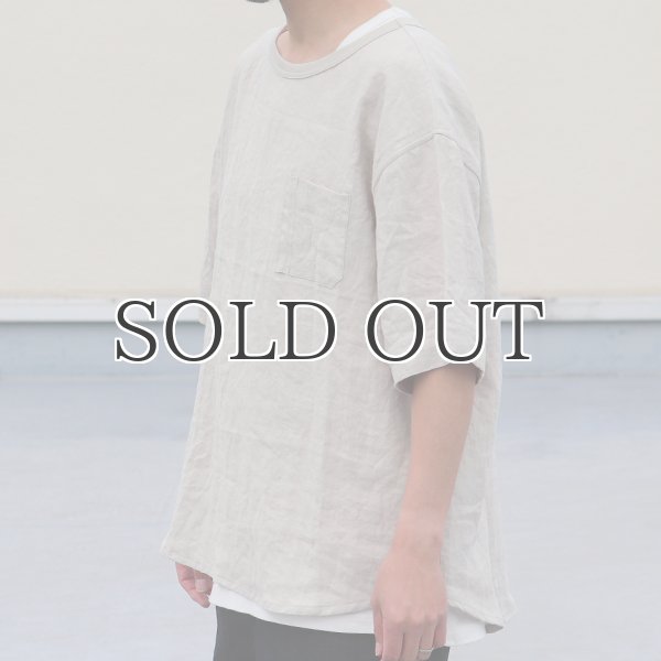 画像14: フレンチリネン グラスポケ付 ヘムラウンド ハーフスリーブ フハクシャツ【MADE IN JAPAN】『日本製』/ Upscape Audience (14)