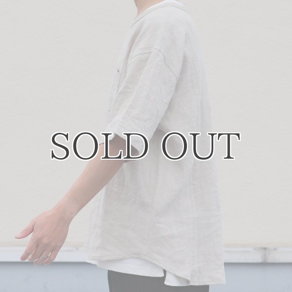 画像22: フレンチリネン グラスポケ付 ヘムラウンド ハーフスリーブ フハクシャツ【MADE IN JAPAN】『日本製』/ Upscape Audience (22)