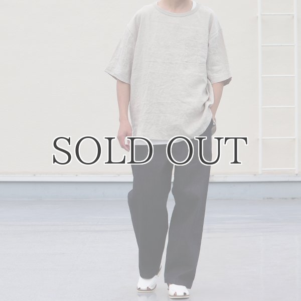 画像15: フレンチリネン グラスポケ付 ヘムラウンド ハーフスリーブ フハクシャツ【MADE IN JAPAN】『日本製』/ Upscape Audience (15)