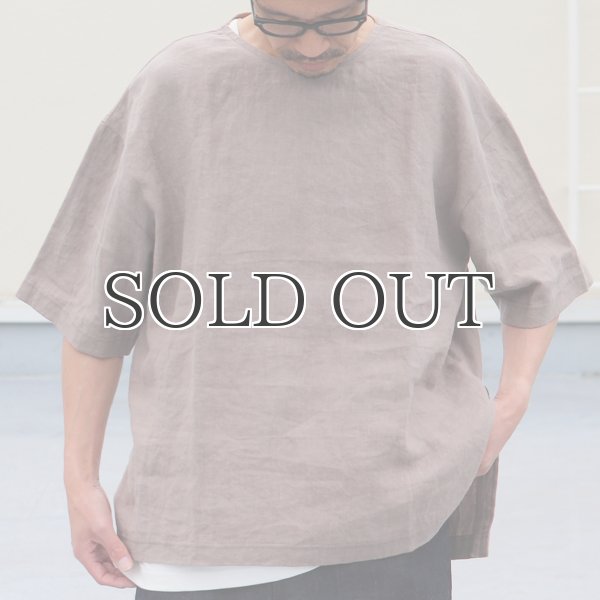 画像11: フレンチリネン サイドスリット ハーフスリーブ ボクシーAライン フハクシャツ【MADE IN JAPAN】『日本製』/ Upscape Audience (11)