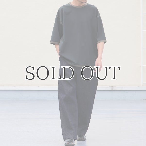 画像14: ハイゲージシャンブレー ダブルニット クルー ネック ハーフスリーブ リバーシブル Tシャツ【MADE IN JAPAN】『日本製』/ Upscape Audience (14)