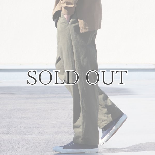 画像4: 「岡山」クラシック チノクロス ヴィンテージ ワッシャー M52 2タック イージー ワイドパンツ【MADE IN JAPAN】『日本製』【送料無料】/ Upscape Audience (4)