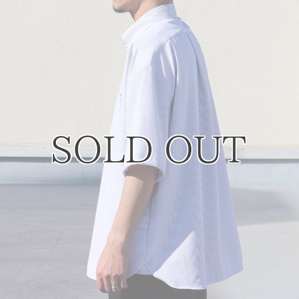 画像5: TECH サッカー ストライプ ボタンダウン ボクシーAライン ハーフスリーブ シャツ【MADE IN JAPAN】『日本製』/ Upscape Audience (5)