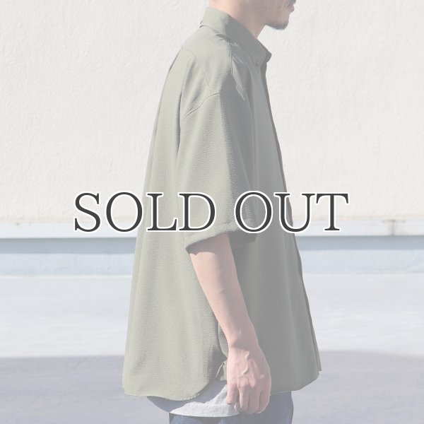 画像4: TECH サッカー ストライプ ボタンダウン ボクシーAライン ハーフスリーブ シャツ【MADE IN JAPAN】『日本製』/ Upscape Audience (4)