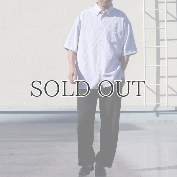 画像6: TECH サッカー ストライプ ボタンダウン ボクシーAライン ハーフスリーブ シャツ【MADE IN JAPAN】『日本製』/ Upscape Audience (6)