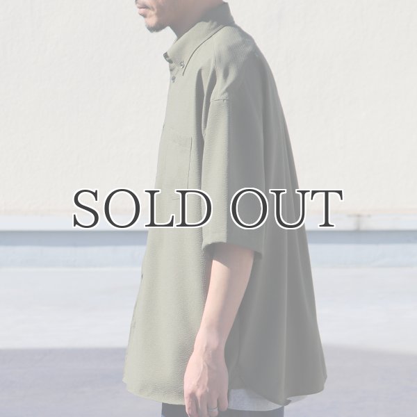 画像5: TECH サッカー ストライプ ボタンダウン ボクシーAライン ハーフスリーブ シャツ【MADE IN JAPAN】『日本製』/ Upscape Audience (5)