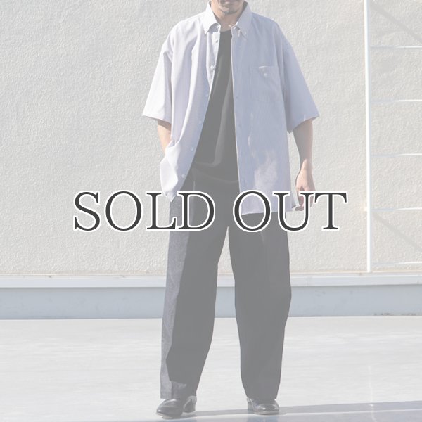 画像7: TECH サッカー ストライプ ボタンダウン ボクシーAライン ハーフスリーブ シャツ【MADE IN JAPAN】『日本製』/ Upscape Audience (7)