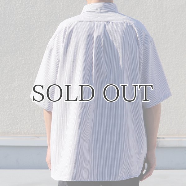 画像5: TECH サッカー ストライプ ボタンダウン ボクシーAライン ハーフスリーブ シャツ【MADE IN JAPAN】『日本製』/ Upscape Audience (5)