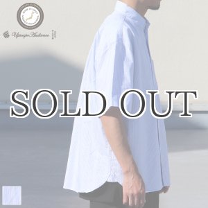画像: 播州織オックスフォードストライプ ボタンダウン ボクシーAライン ハーフスリーブシャツ【MADE IN JAPAN】『日本製』/ Upscape Audience
