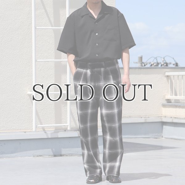 画像5: 10/2 ヘヴィツイル オンブレチェック 2タック ワイド イージーパンツ【MADE IN JAPAN】『日本製』【送料無料】/ Upscape Audience (5)