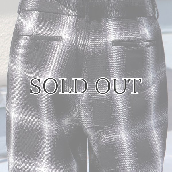 画像14: 10/2 ヘヴィツイル オンブレチェック 2タック ワイド イージーパンツ【MADE IN JAPAN】『日本製』【送料無料】/ Upscape Audience (14)