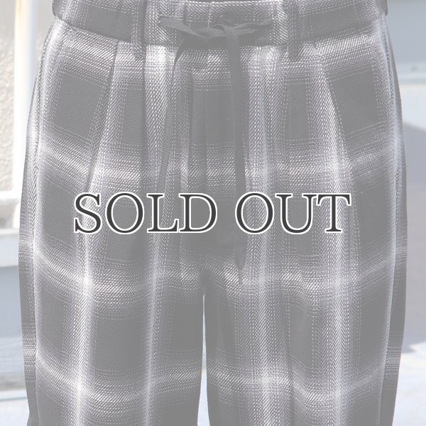 画像13: 10/2 ヘヴィツイル オンブレチェック 2タック ワイド イージーパンツ【MADE IN JAPAN】『日本製』【送料無料】/ Upscape Audience (13)