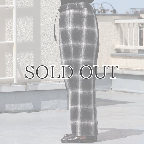 画像10: 10/2 ヘヴィツイル オンブレチェック 2タック ワイド イージーパンツ【MADE IN JAPAN】『日本製』【送料無料】/ Upscape Audience (10)