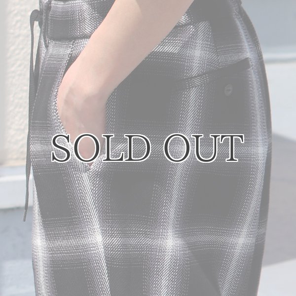 画像15: 10/2 ヘヴィツイル オンブレチェック 2タック ワイド イージーパンツ【MADE IN JAPAN】『日本製』【送料無料】/ Upscape Audience (15)