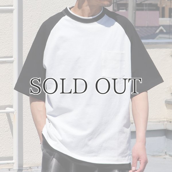 画像3: 丸胴ヘビーウェイト(度詰天竺）10オンス ラグラン ツートン BBアンダー Tシャツ【MADE IN JAPAN】『日本製』/ Upscape Audience (3)