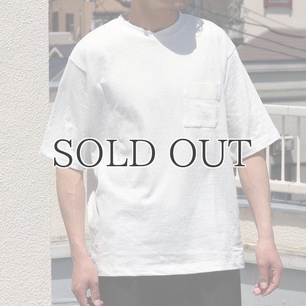 画像7: 粗挽き天竺 グラスポケ付き オーバーラップ ハーフスリーブ Tシャツ【MADE IN JAPAN】『日本製』/ Upscape Audience (7)
