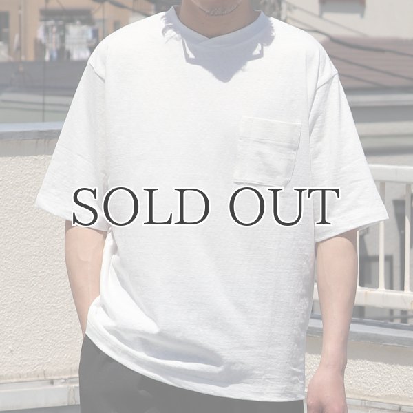 画像6: 粗挽き天竺 グラスポケ付き オーバーラップ ハーフスリーブ Tシャツ【MADE IN JAPAN】『日本製』/ Upscape Audience (6)