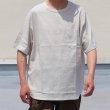 画像2: 綿麻 ワッシャーツイル サドルショルダー ハーフスリーブ 胸ポケ付き フハクTシャツ【MADE IN JAPAN】『日本製』/ Upscape Audience (2)