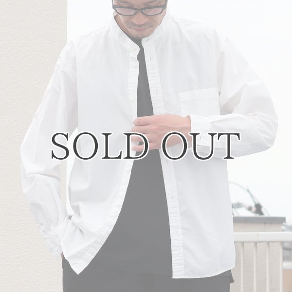 画像4: ワンウォッシュ バンドカラー L/S テーパードシャツ【MADE IN JAPAN】『日本製』/ Upscape Audience (4)