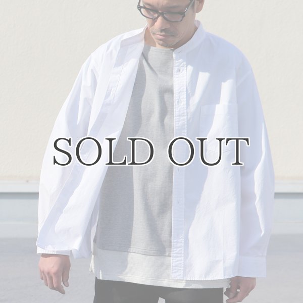 画像11: ワンウォッシュ バンドカラー L/S テーパードシャツ【MADE IN JAPAN】『日本製』/ Upscape Audience (11)