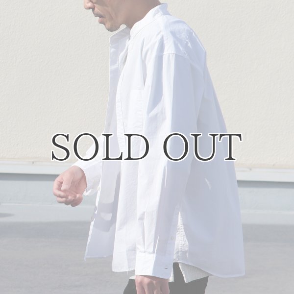 画像12: ワンウォッシュ バンドカラー L/S テーパードシャツ【MADE IN JAPAN】『日本製』/ Upscape Audience (12)