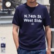 画像1: ソフトエアー裏毛"N.74th St. West Side"プリントラグラン半袖スウェットシャツ【MADE IN JAPAN】『日本製』/ Upscape Audience (1)