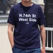 画像2: ソフトエアー裏毛"N.74th St. West Side"プリントラグラン半袖スウェットシャツ【MADE IN JAPAN】『日本製』/ Upscape Audience (2)