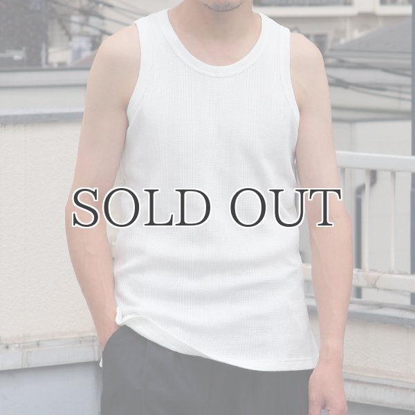 画像3: ランダムワッフル ヘムスクエア　ロングタンク【MADE IN JAPAN】『日本製』/ Upscape Audience (3)