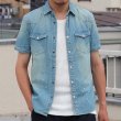 画像3: 【RE PRICE / 価格改定】ヴィンテージウォッシュ半袖デニムウェスタンシャツ / Audience (3)
