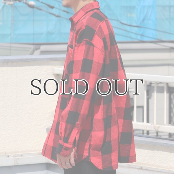 画像5: 10/2ヘビーツイル ヴィンテージチェック レギュラーカラー ボクシーAライン 長袖シャツ【MADE IN JAPAN】『日本製』/ Upscape Audience (5)