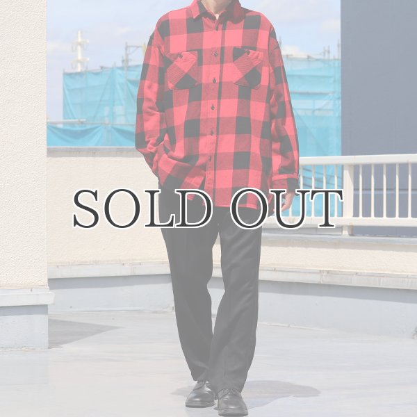 画像7: 10/2ヘビーツイル ヴィンテージチェック レギュラーカラー ボクシーAライン 長袖シャツ【MADE IN JAPAN】『日本製』/ Upscape Audience (7)