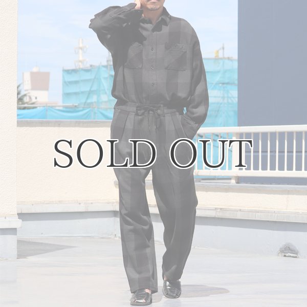 画像7: 10/2ヘビーツイル ヴィンテージチェック レギュラーカラー ボクシーAライン 長袖シャツ【MADE IN JAPAN】『日本製』/ Upscape Audience (7)