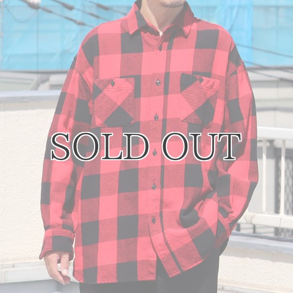 画像3: 10/2ヘビーツイル ヴィンテージチェック レギュラーカラー ボクシーAライン 長袖シャツ【MADE IN JAPAN】『日本製』/ Upscape Audience (3)