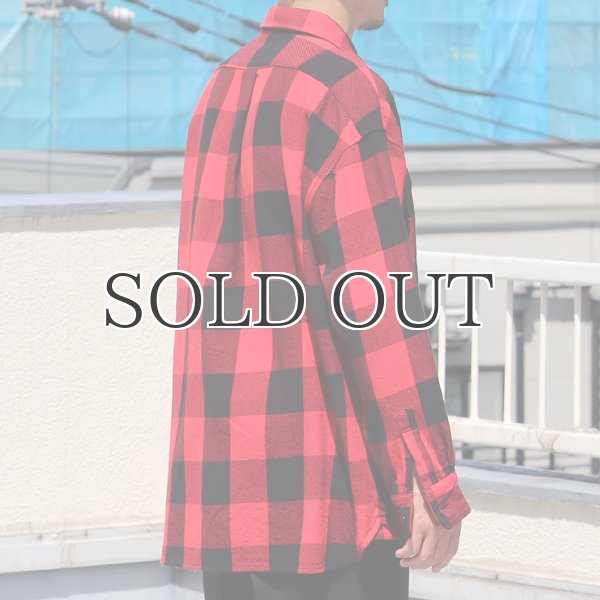 画像6: 10/2ヘビーツイル ヴィンテージチェック レギュラーカラー ボクシーAライン 長袖シャツ【MADE IN JAPAN】『日本製』/ Upscape Audience (6)