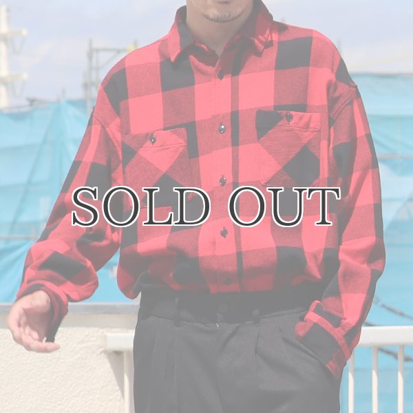 画像8: 10/2ヘビーツイル ヴィンテージチェック レギュラーカラー ボクシーAライン 長袖シャツ【MADE IN JAPAN】『日本製』/ Upscape Audience (8)