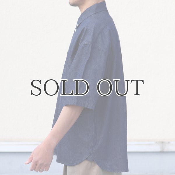 画像16: 「備後」 7オンス ムラデニム 釦ダウン ボク シーAライン ハーフスリーブシャツ【MADE IN JAPAN】『日本製』/ Upscape Audience (16)
