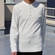 画像2: BOROライク ランダムワッフル ランダム釦モックヘンリーカットソー【MADE IN JAPAN】『日本製』/ Upscape Audience (2)