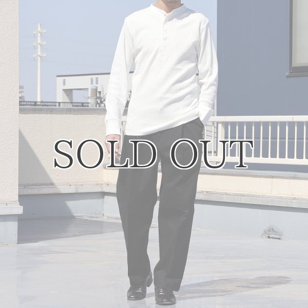 画像5: BOROライク ランダムワッフル ランダム釦モックヘンリーカットソー【MADE IN JAPAN】『日本製』/ Upscape Audience (5)