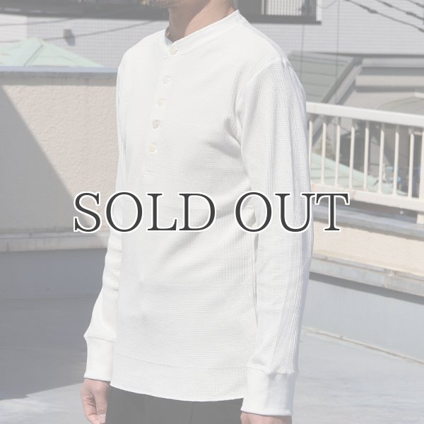 画像4: BOROライク ランダムワッフル ランダム釦モックヘンリーカットソー【MADE IN JAPAN】『日本製』/ Upscape Audience (4)