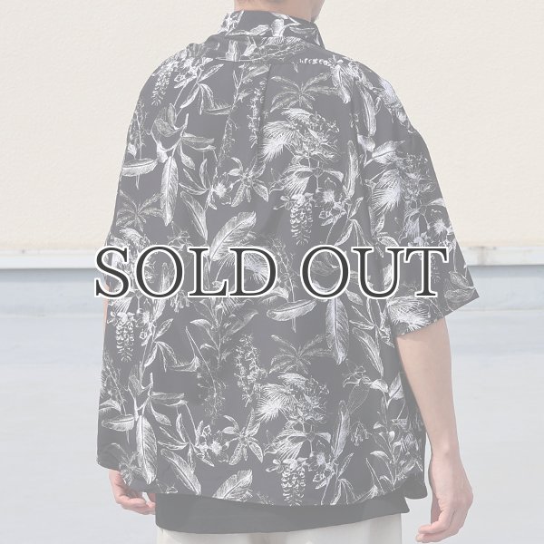 画像5: 「丹後」レーヨンライク ピーチファイユ ネオン&リーフパターン レギュラーカラー ハーフスリーブシャツ【MADE IN JAPAN】『日本製』/ Upscape Audience (5)