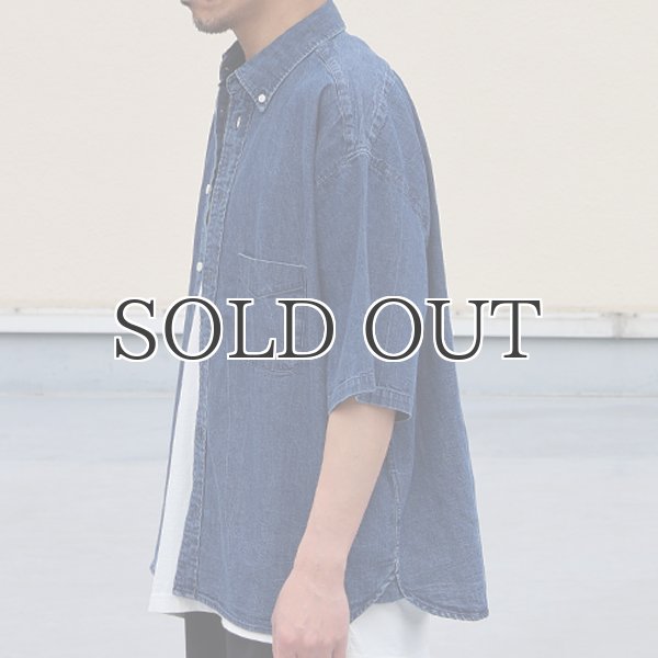 画像9: 「備後」 7オンス ムラデニム 釦ダウン ボク シーAライン ハーフスリーブシャツ【MADE IN JAPAN】『日本製』/ Upscape Audience (9)