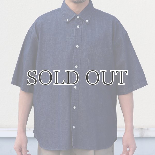 画像7: 「備後」 7オンス ムラデニム 釦ダウン ボク シーAライン ハーフスリーブシャツ【MADE IN JAPAN】『日本製』/ Upscape Audience (7)