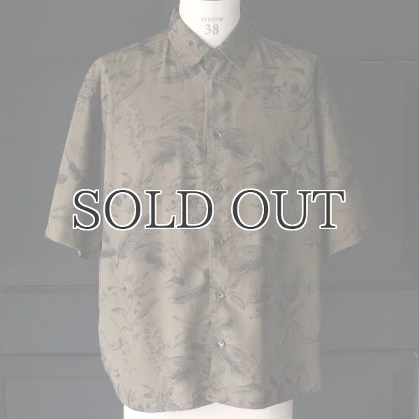 画像8: 「丹後」レーヨンライク ピーチファイユ ネオン&リーフパターン レギュラーカラー ハーフスリーブシャツ【MADE IN JAPAN】『日本製』/ Upscape Audience (8)