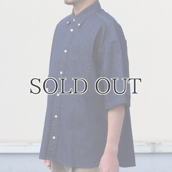 画像8: 「備後」 7オンス ムラデニム 釦ダウン ボク シーAライン ハーフスリーブシャツ【MADE IN JAPAN】『日本製』/ Upscape Audience (8)