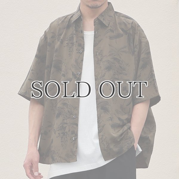 画像7: 「丹後」レーヨンライク ピーチファイユ ネオン&リーフパターン レギュラーカラー ハーフスリーブシャツ【MADE IN JAPAN】『日本製』/ Upscape Audience (7)