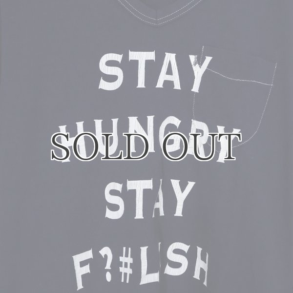 画像6: ラフィー天竺"STAY HUNGRAY"Vネックポケット付きカットソー【MADE IN JAPAN】 / Upscape Audience (6)