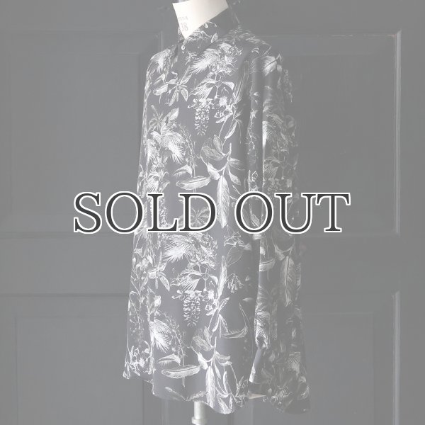 画像3: 「丹後」レーヨンライク ピーチファイユ ネオン&リーフパターン レギュラーカラー 長袖シャツ【MADE IN JAPAN】『日本製』/ Upscape Audience (3)