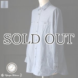 画像: 播州織 ダンガリー レギュラーカラー ボクシーAライン 長袖ワークシャツ【MADE IN JAPAN】『日本製』/ Upscape Audience