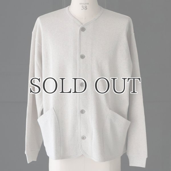 画像5: 「和歌山」 空紡糸(オープンエンド) ハニカムニット (9オンス) ノーカラー ARMY カーディガン【MADE IN JAPAN】『日本製』 / Upscape Audience (5)