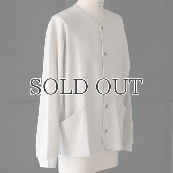 画像9: 「和歌山」 空紡糸(オープンエンド) ハニカムニット (9オンス) ノーカラー ARMY カーディガン【MADE IN JAPAN】『日本製』 / Upscape Audience (9)